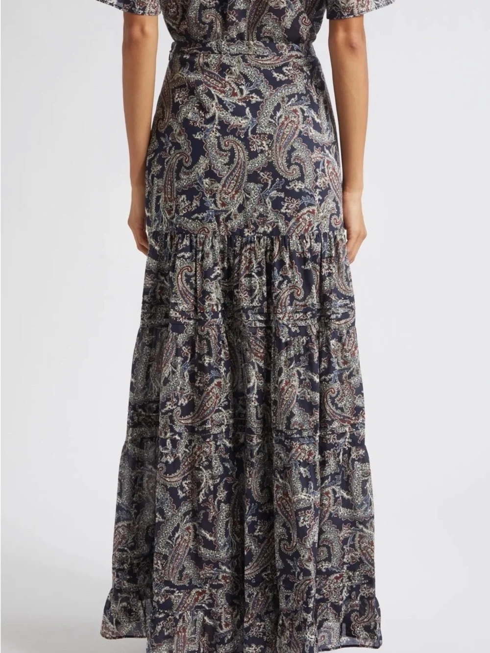 NWT! Veronica Beard Heatheralyn Paisley Tiered Cotton Skirt
